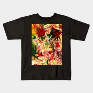 abstract marble vibrant colorful fluid art design Kids T-Shirt